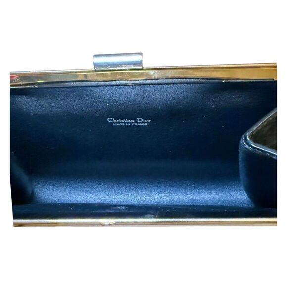 Christian Dior Trotter Kiss-Lock Clutch Bag, Black/Gold - Picture 3 of 7